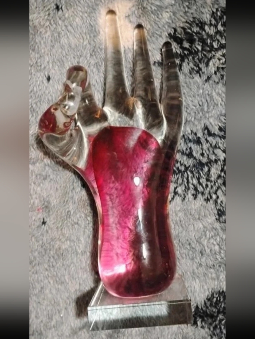 Vintage Murano Style Sommerso Art Glass Hand